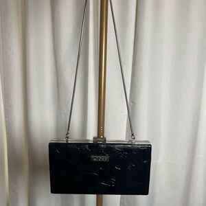 Miche Black Textured Leather Wristlet Clutch Wallet